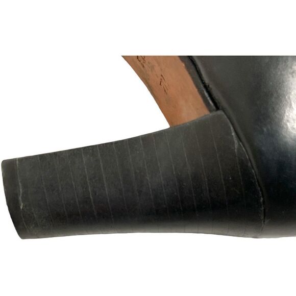 Brighton Black Genuine Leather Ankle Booties with Silver Hardware and Suede Trim - Picture 11 of 12